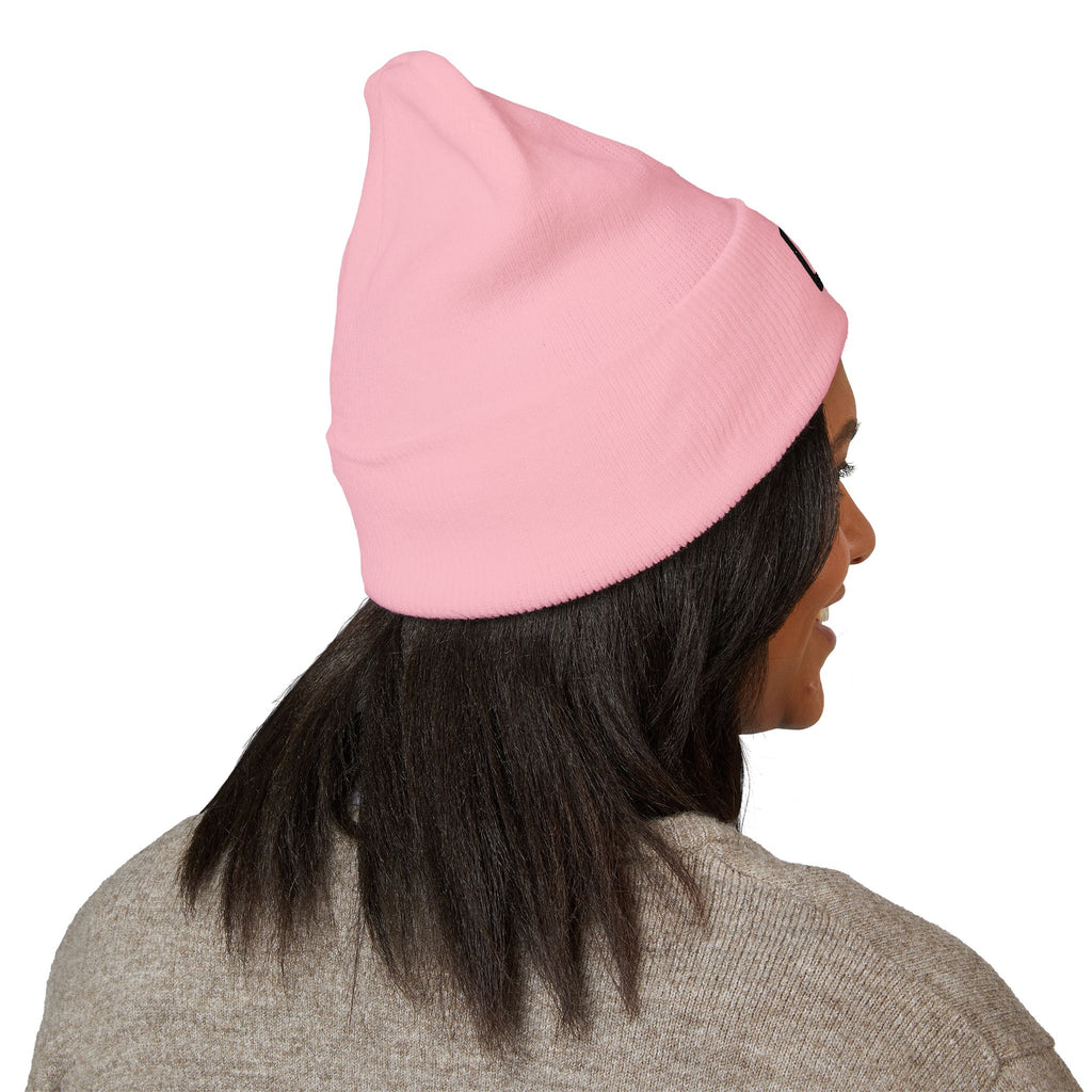 Embroidered 'LOCO' Cuffed Beanie — Classic Knit Winter Hat
