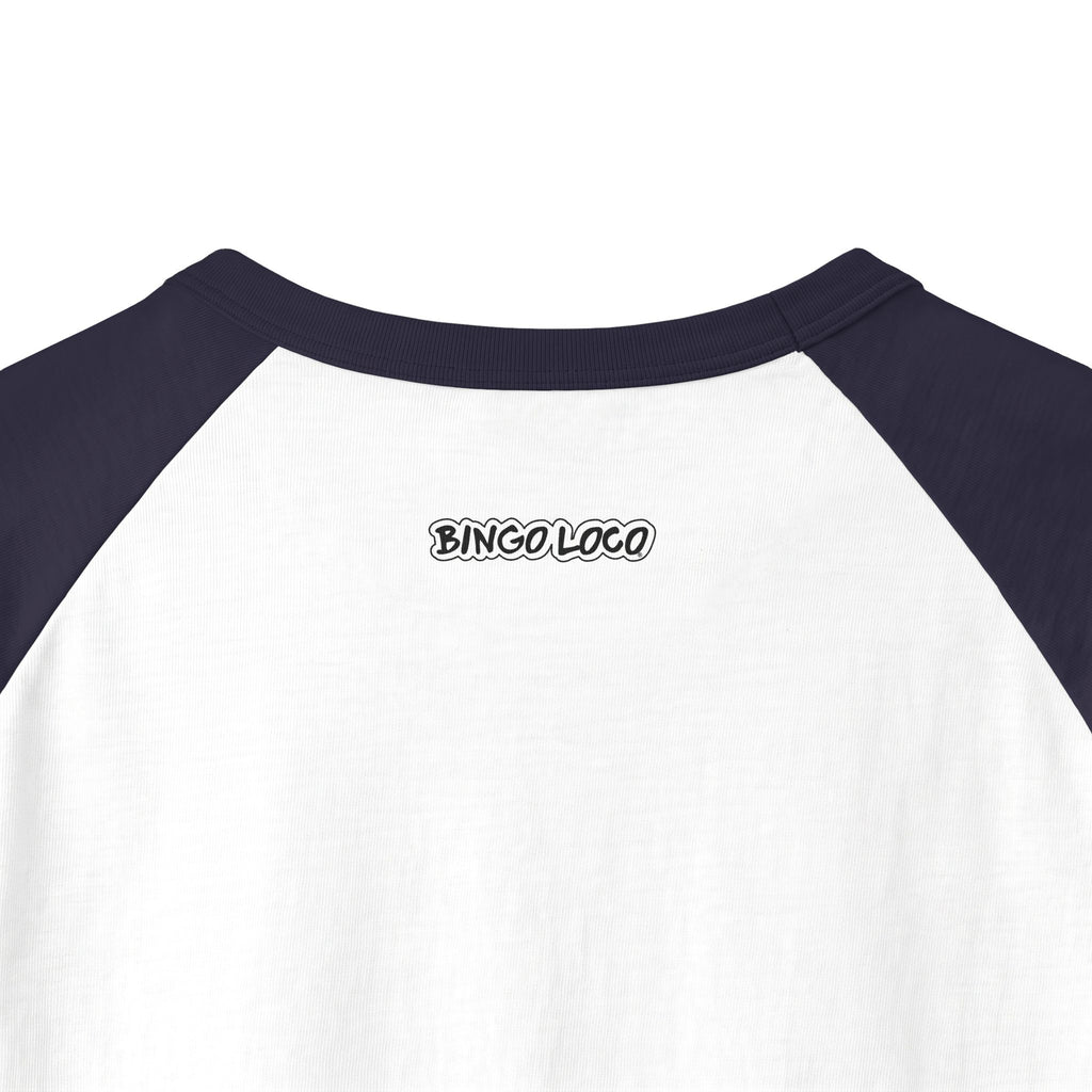 Bingo Loco Raglan Tee — Casual 3/4 Sleeve Baseball Shirt for Bingo Fans
