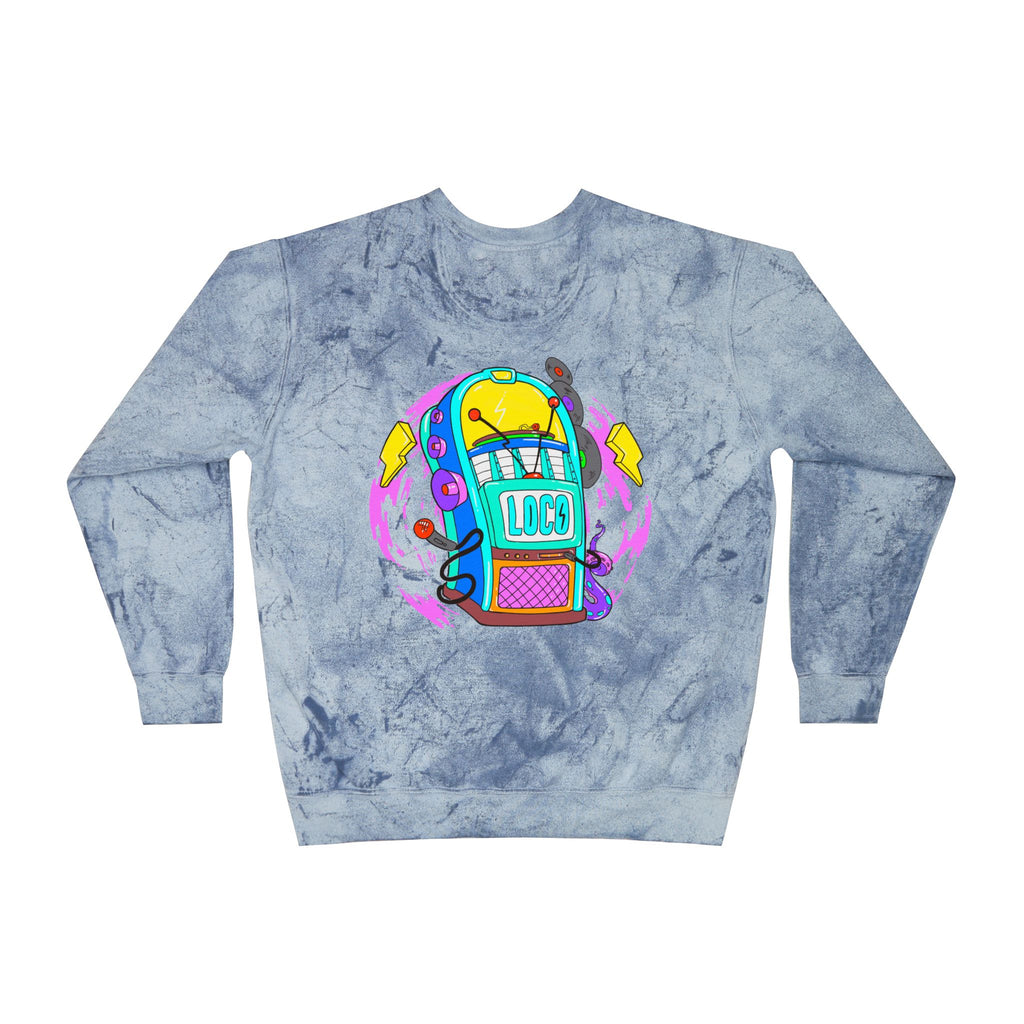 Color Blast Crewneck Sweatshirt — Juke Box Tie-Dye Design