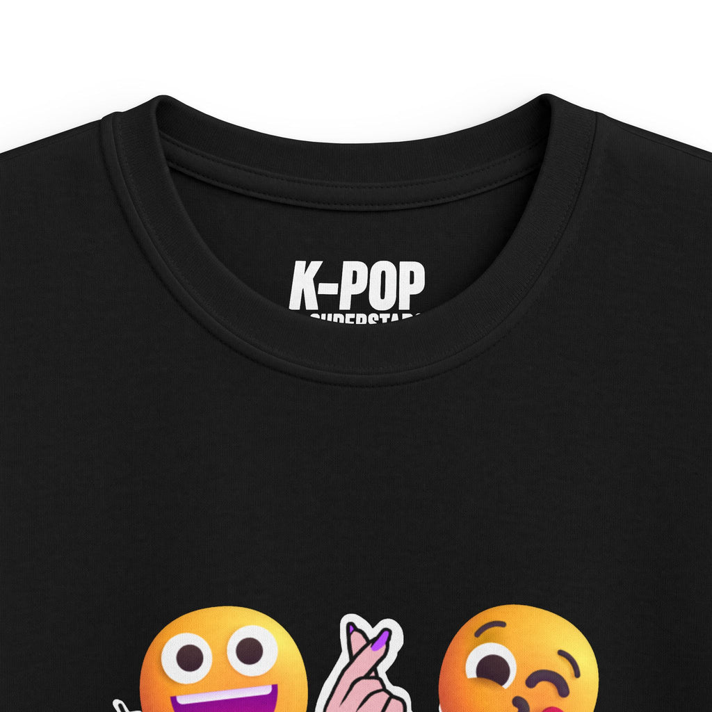 K-Pop Superstars Kids Tee — Cute Emoji & Hangul Graphic T-Shirt