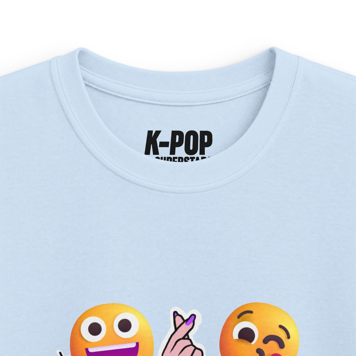 K-Pop Superstars Kids Tee — Cute Emoji & Hangul Graphic T-Shirt