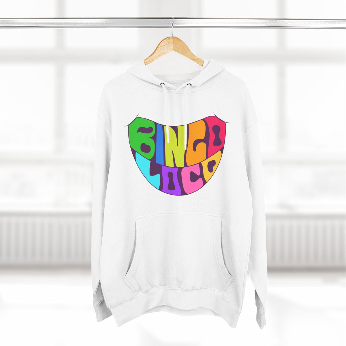 Colorful 70s Rainbow Circle Fleece Hoodie
