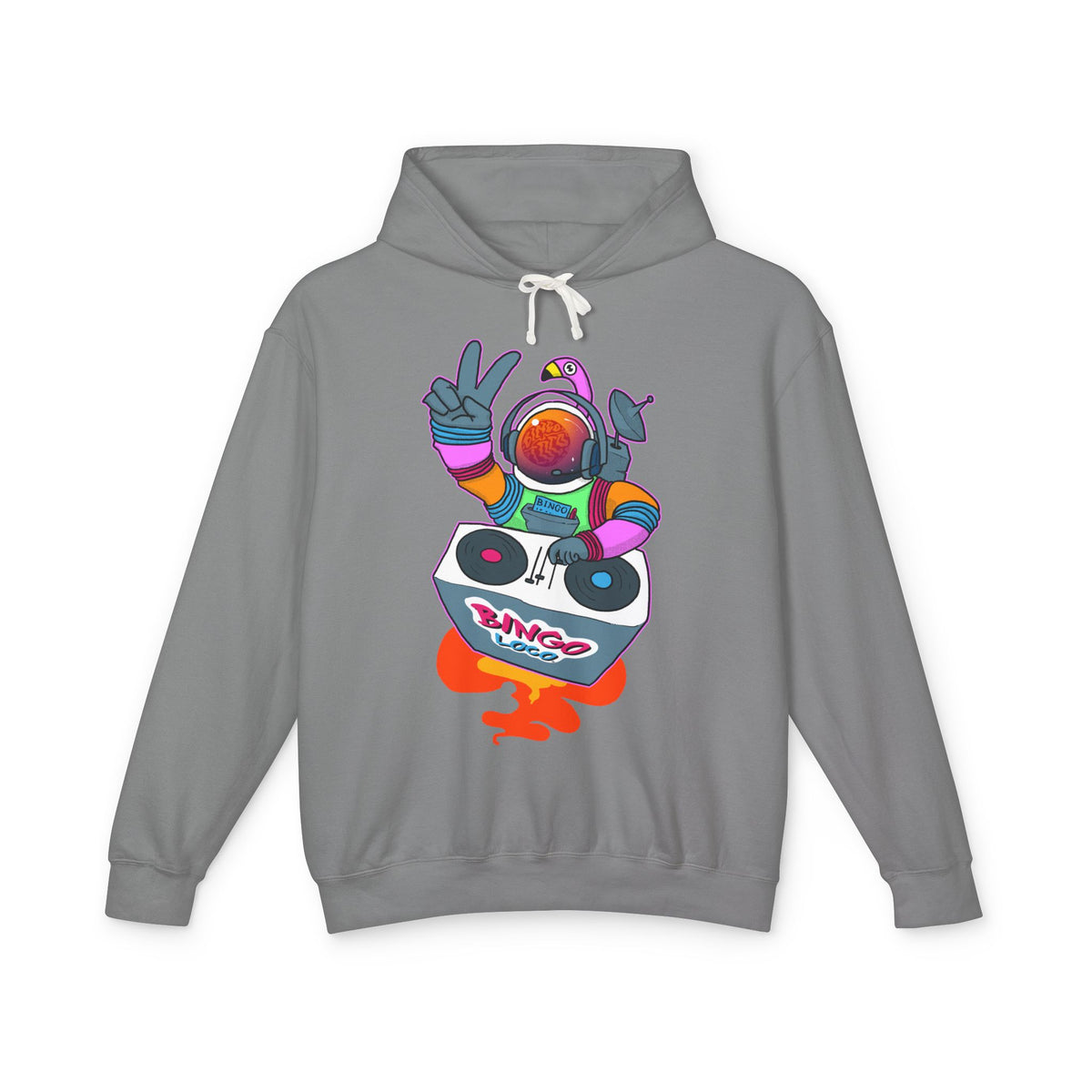 Astronaut DJ Hoodie — Colorful Space DJ Graphic Pullover