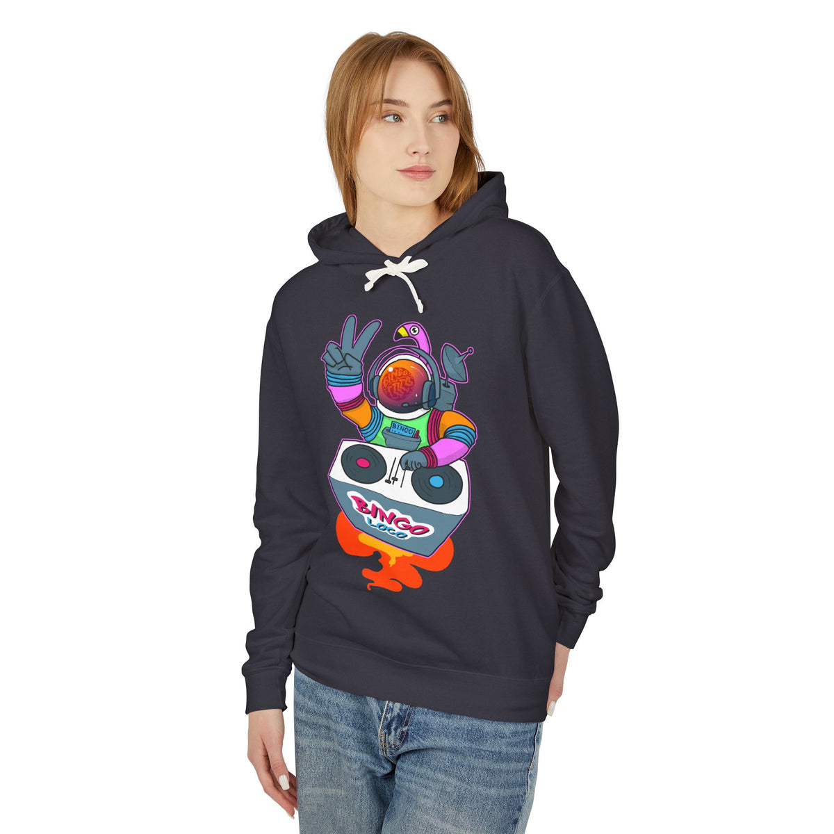 Astronaut DJ Hoodie — Colorful Space DJ Graphic Pullover