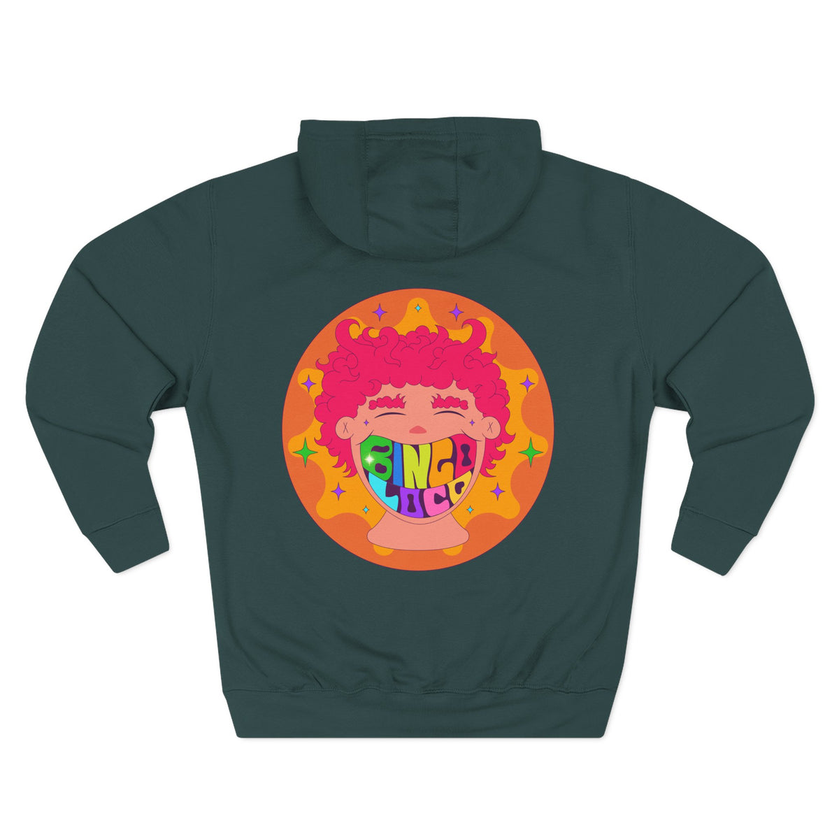 Colorful 70s Rainbow Circle Fleece Hoodie