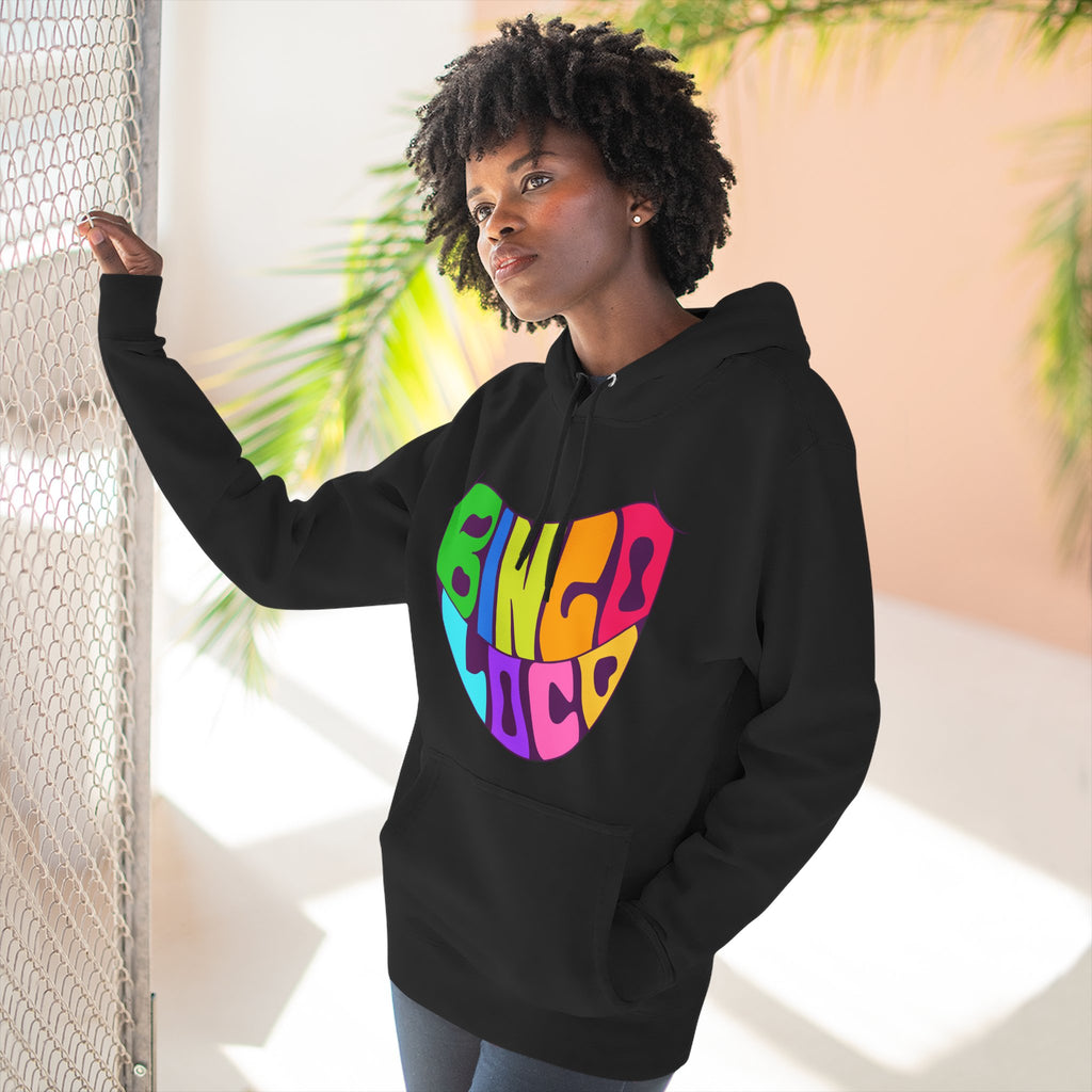 Colorful 70s Rainbow Circle Fleece Hoodie