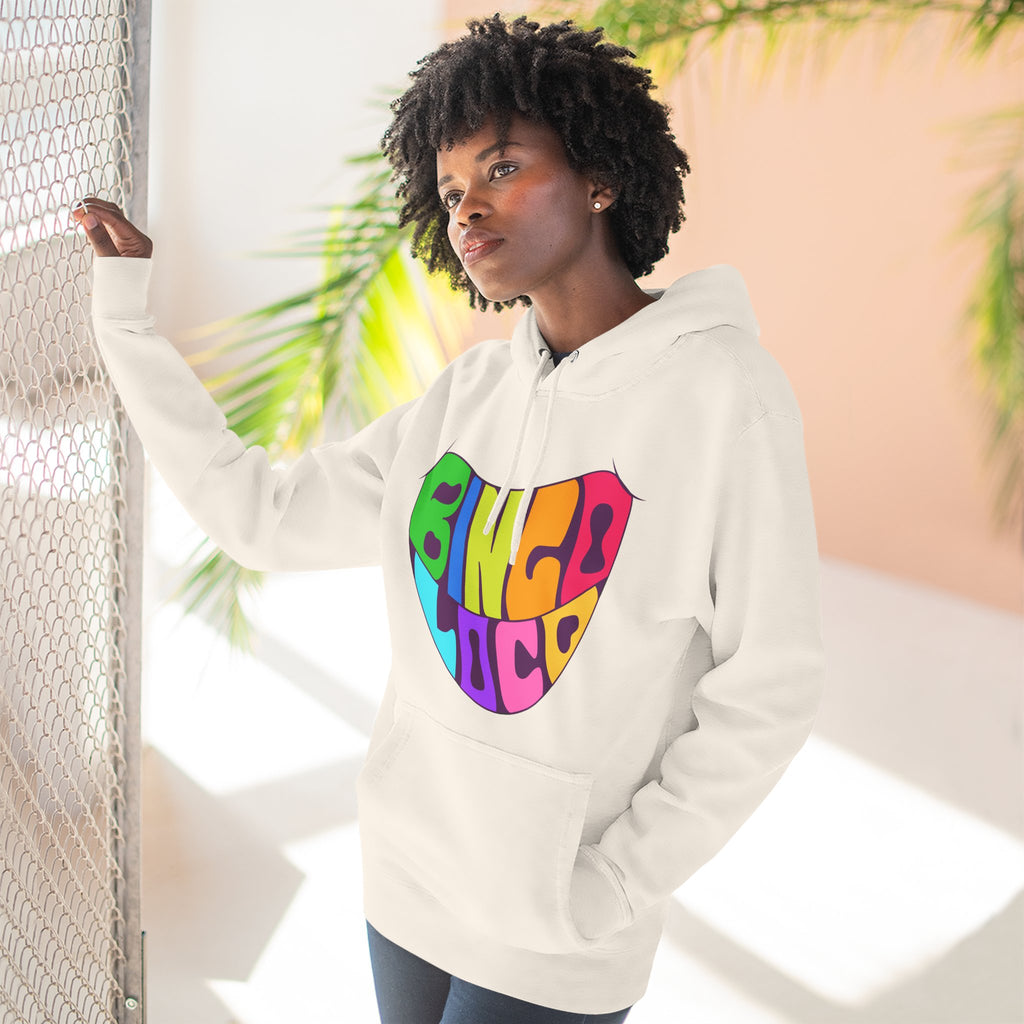 Colorful 70s Rainbow Circle Fleece Hoodie