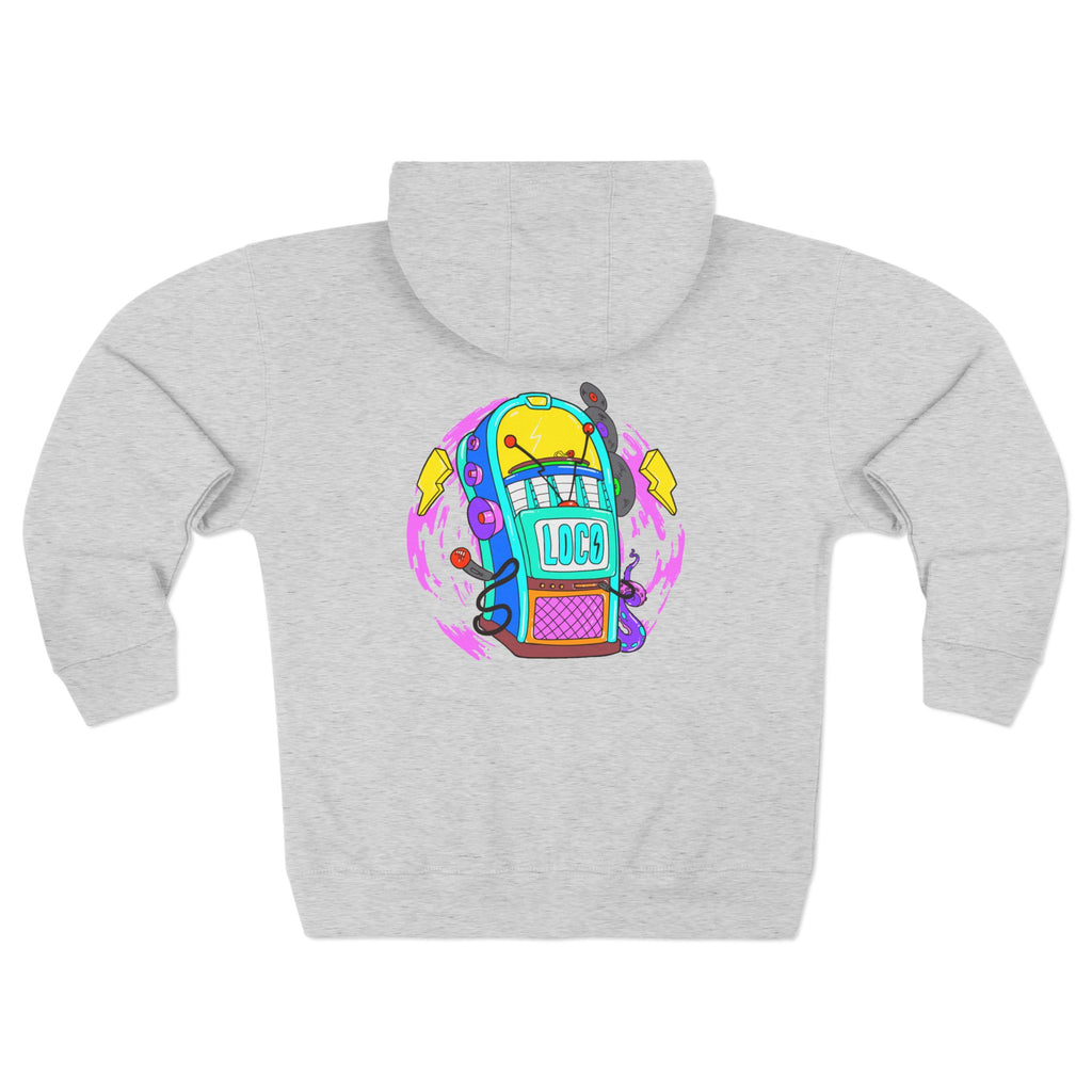 Retro Jukebox Zip Hoodie — Colorful Music Graphic Hoodie