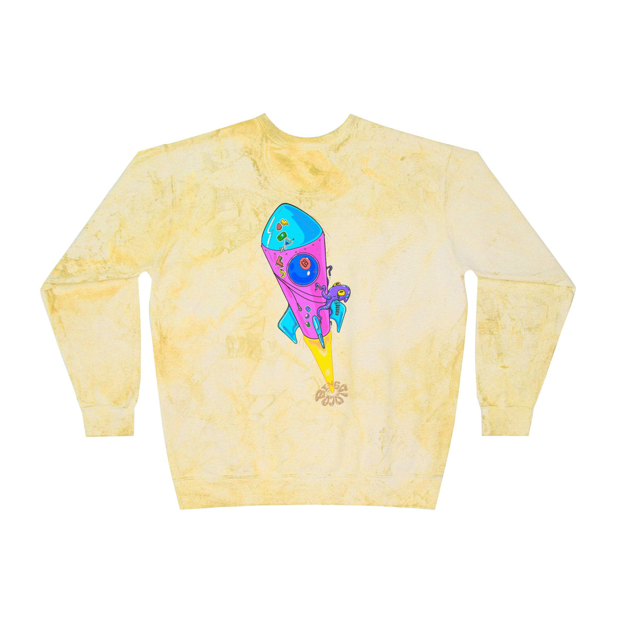 Color Blast Crewneck Sweatshirt — Rocket Tie-Dye Design