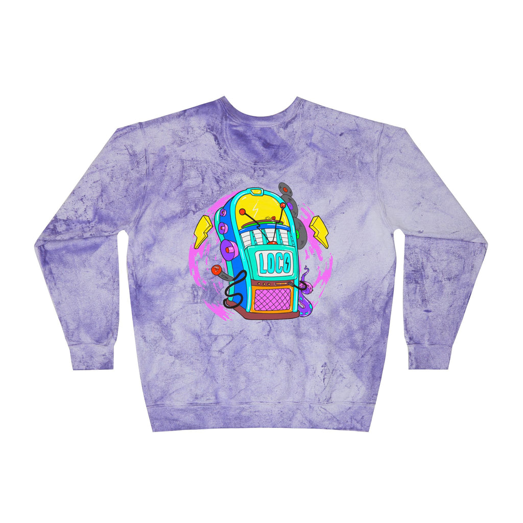 Color Blast Crewneck Sweatshirt — Juke Box Tie-Dye Design