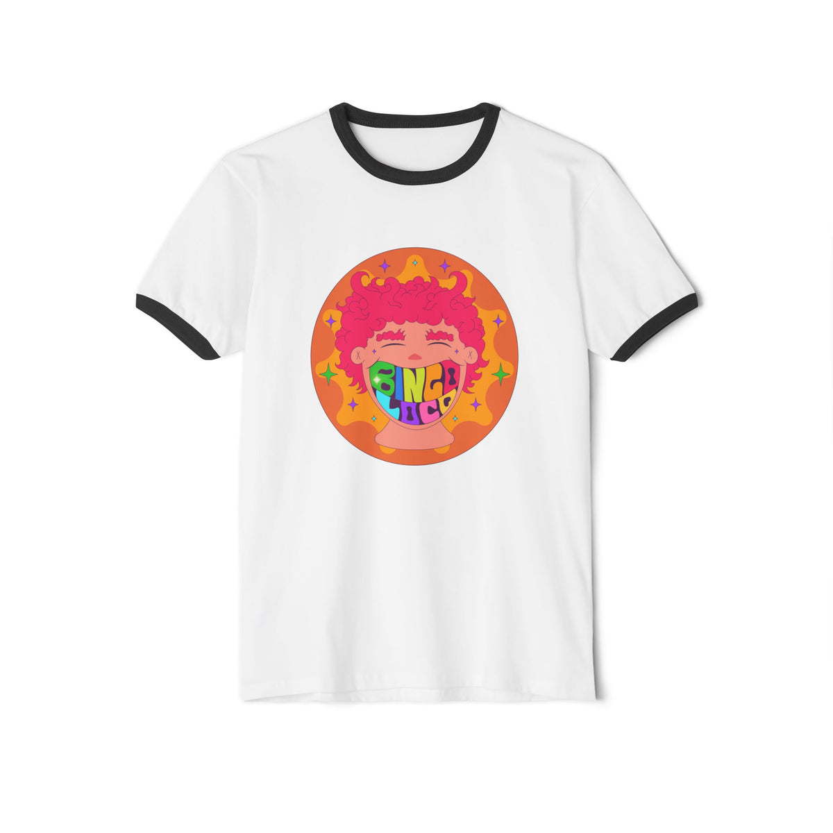 Colorful Retro Ringer T-Shirt – Good Vibes Graphic