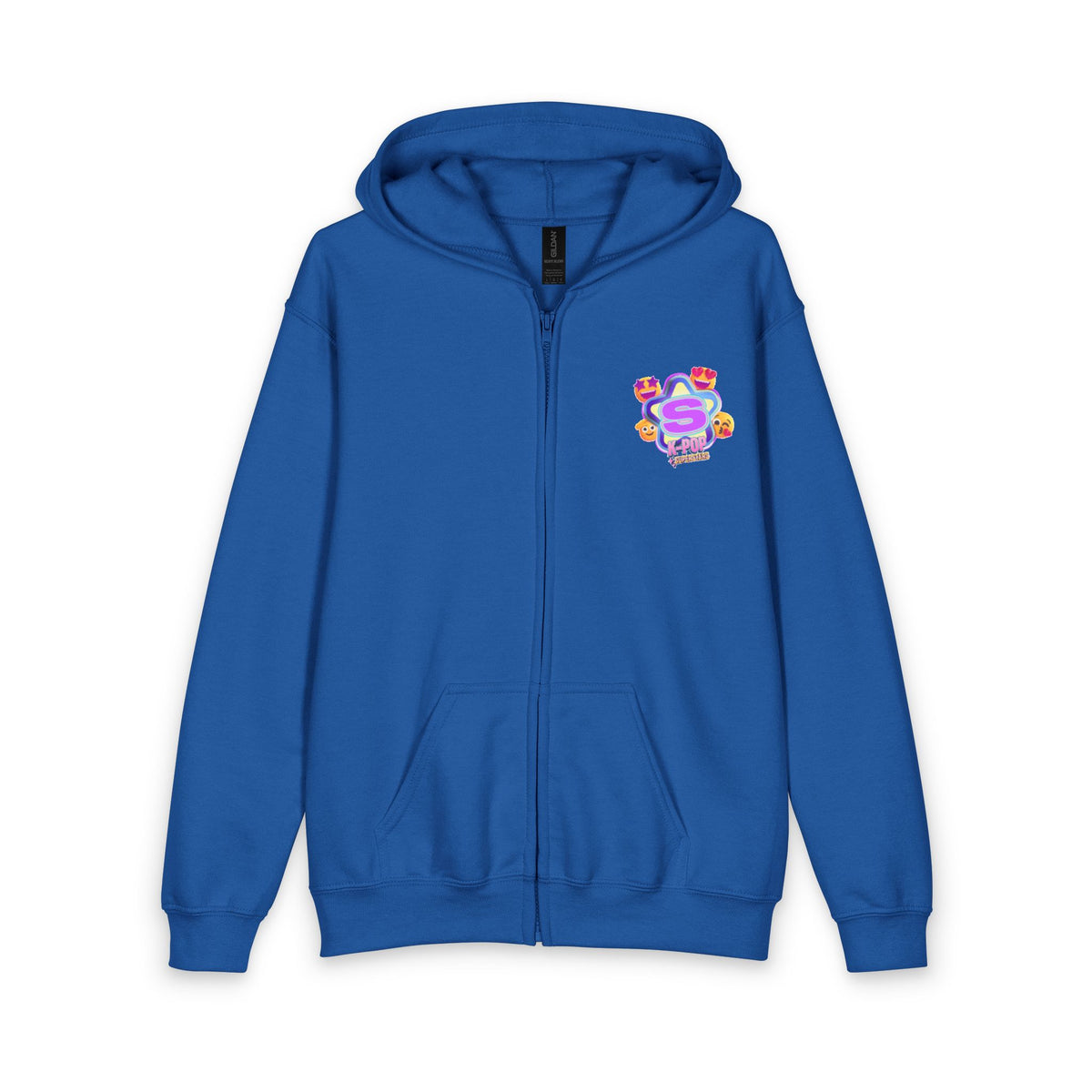 Youth Zip Hoodie with Colorful S Plush Patch