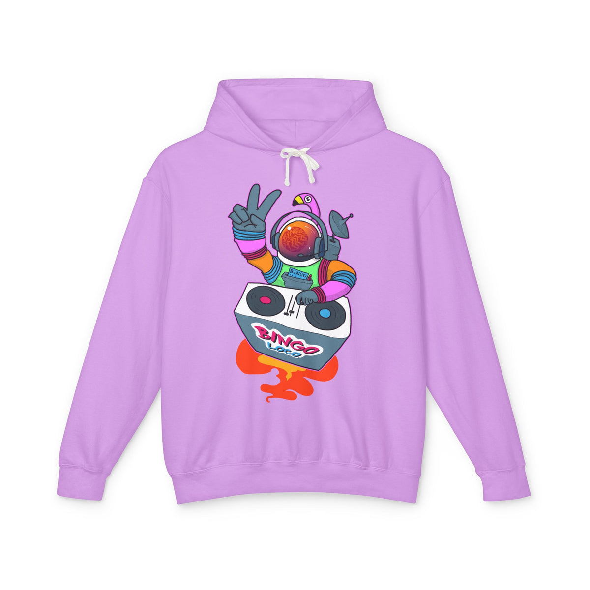 Astronaut DJ Hoodie — Colorful Space DJ Graphic Pullover