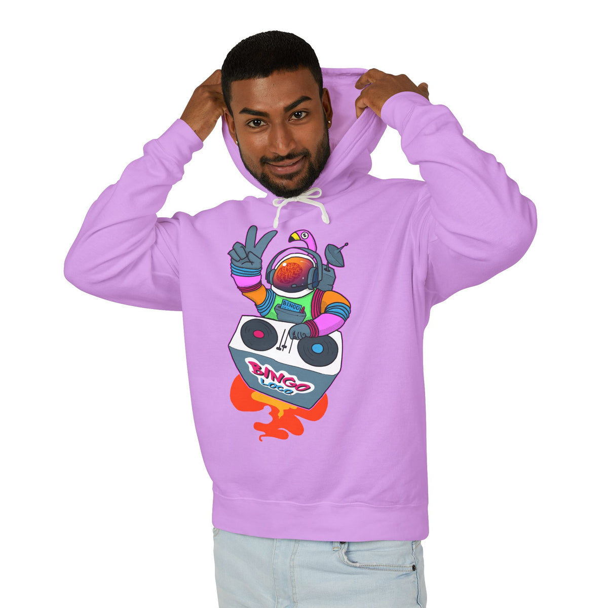 Astronaut DJ Hoodie — Colorful Space DJ Graphic Pullover
