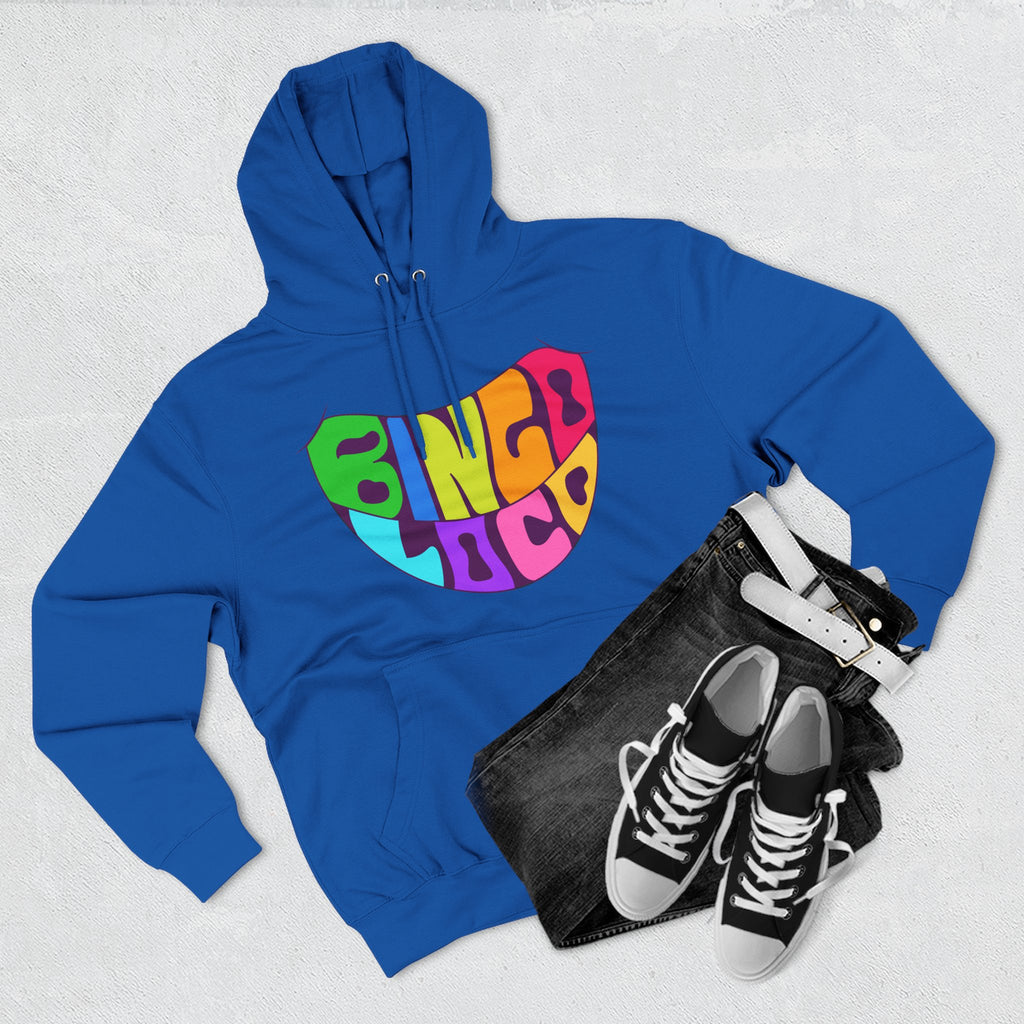 Colorful 70s Rainbow Circle Fleece Hoodie