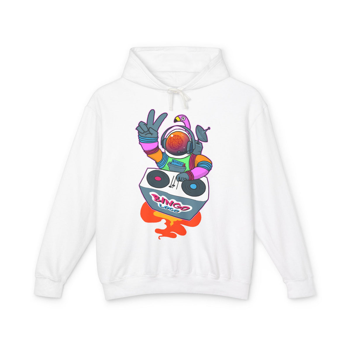 Astronaut DJ Hoodie — Colorful Space DJ Graphic Pullover