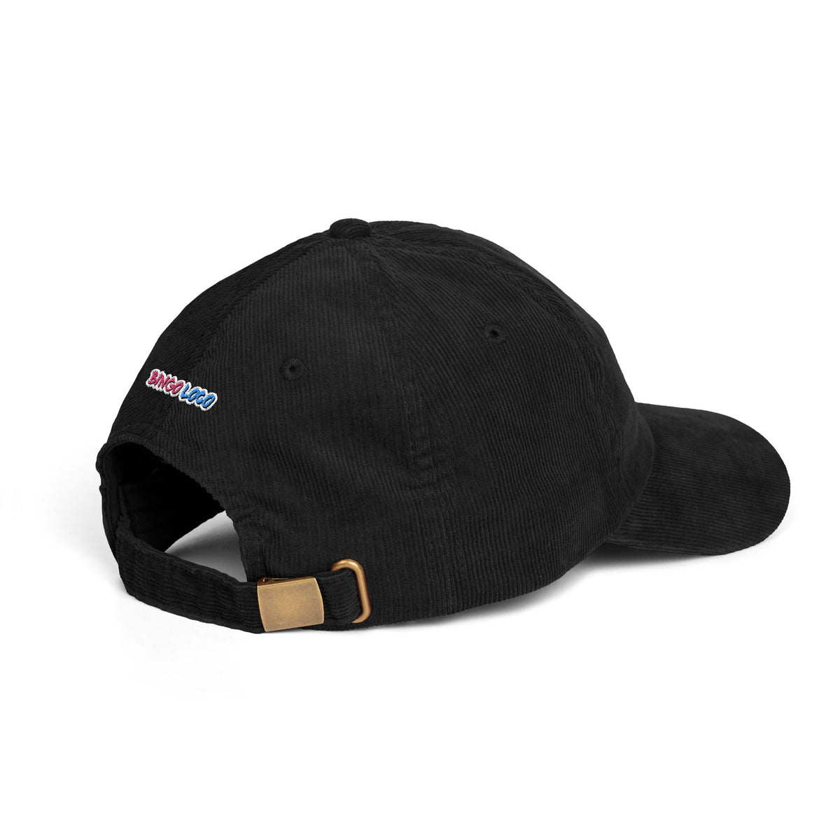 Vintage Corduroy Cap — Embroidered Black on Black Logo
