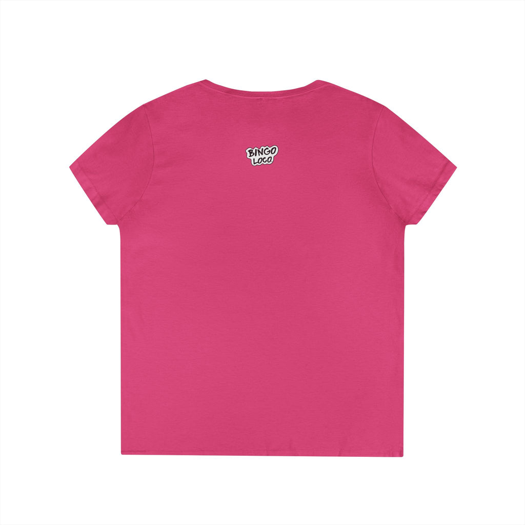Bingo Loco V-Neck Tee — Retro Lightning Logo Women's T-Shirt