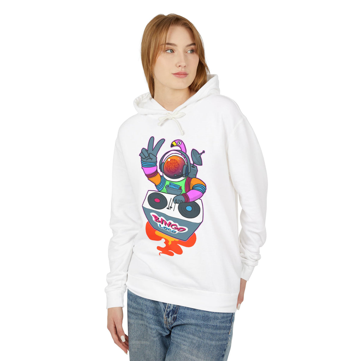 Astronaut DJ Hoodie — Colorful Space DJ Graphic Pullover
