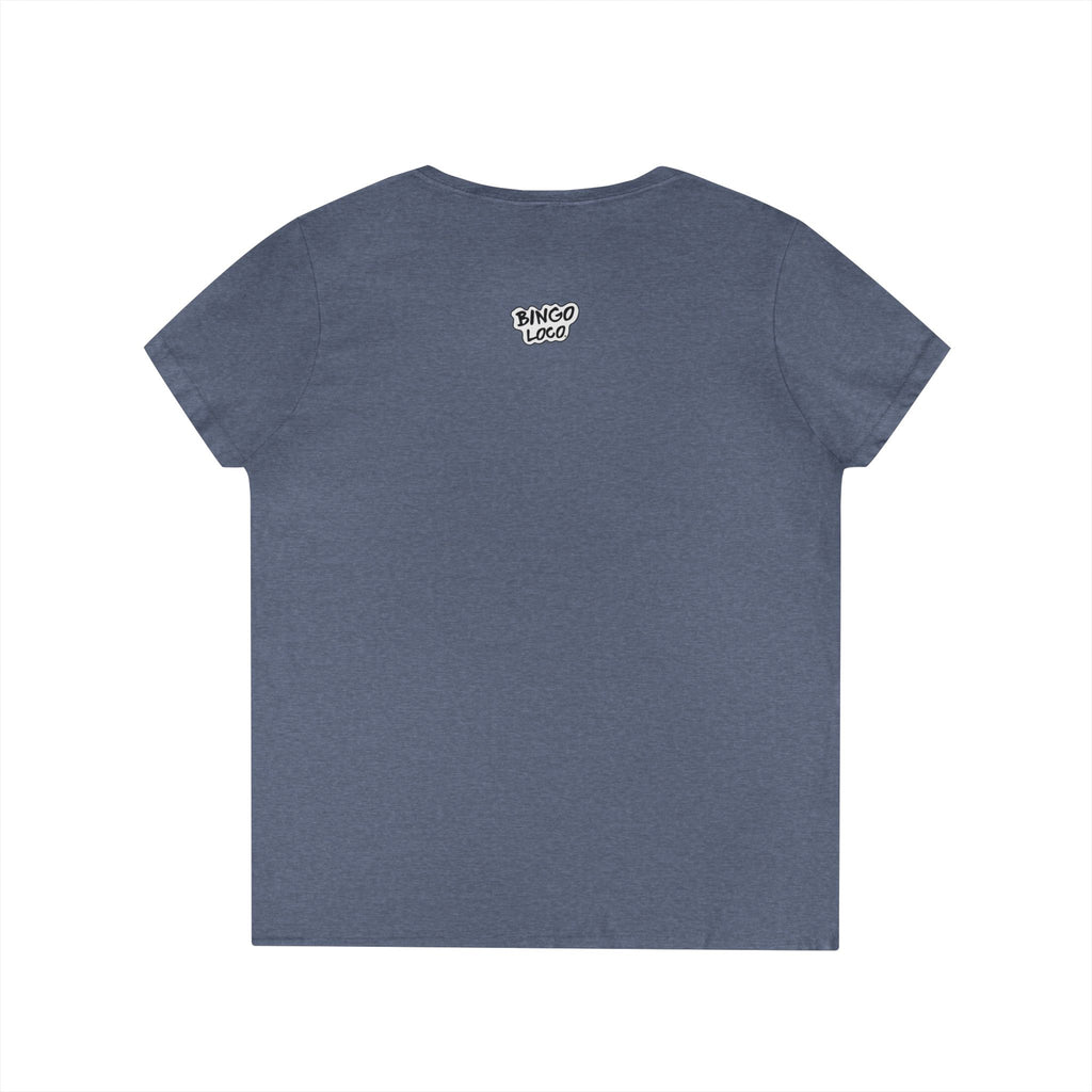 Bingo Loco V-Neck Tee — Retro Lightning Logo Women's T-Shirt
