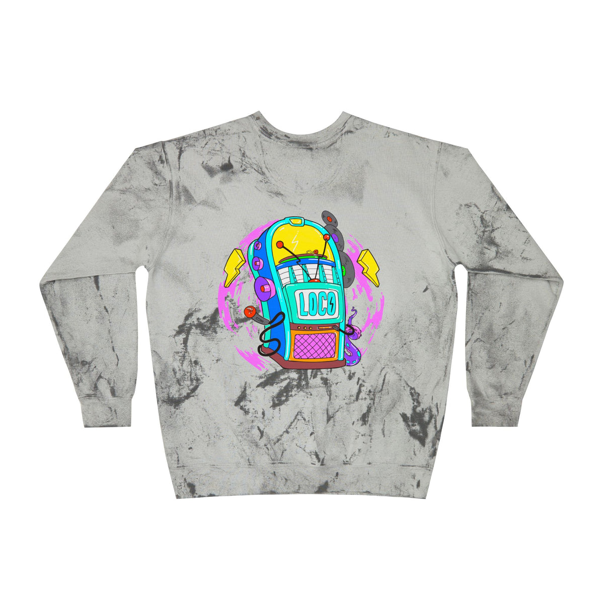 Color Blast Crewneck Sweatshirt — Juke Box Tie-Dye Design
