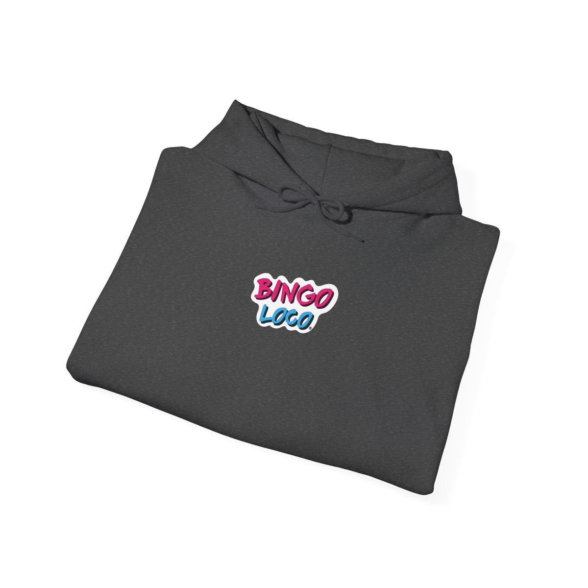 Bingo Logo Hoodie — Retro Pink & Blue Minimal Chest Graphic