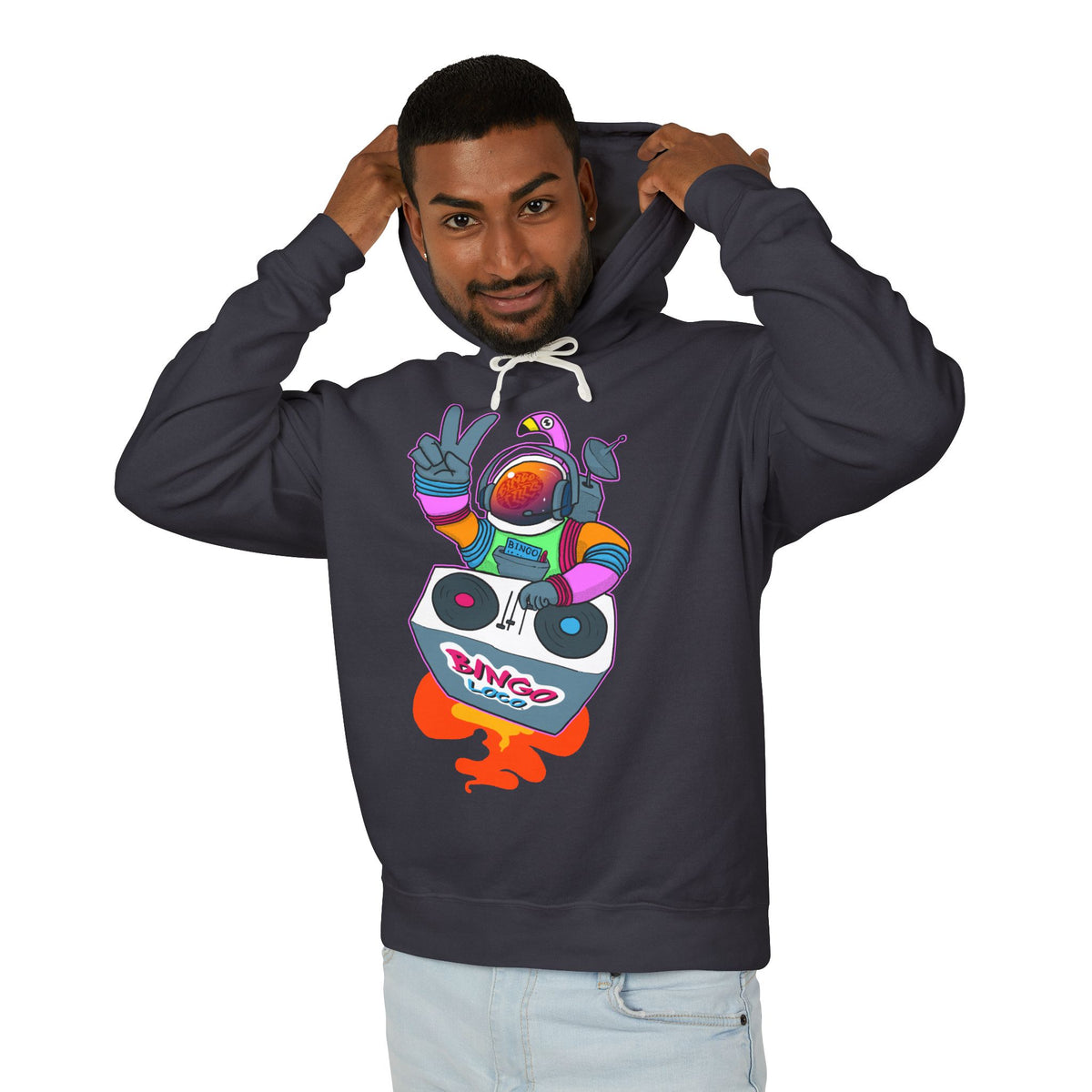 Astronaut DJ Hoodie — Colorful Space DJ Graphic Pullover