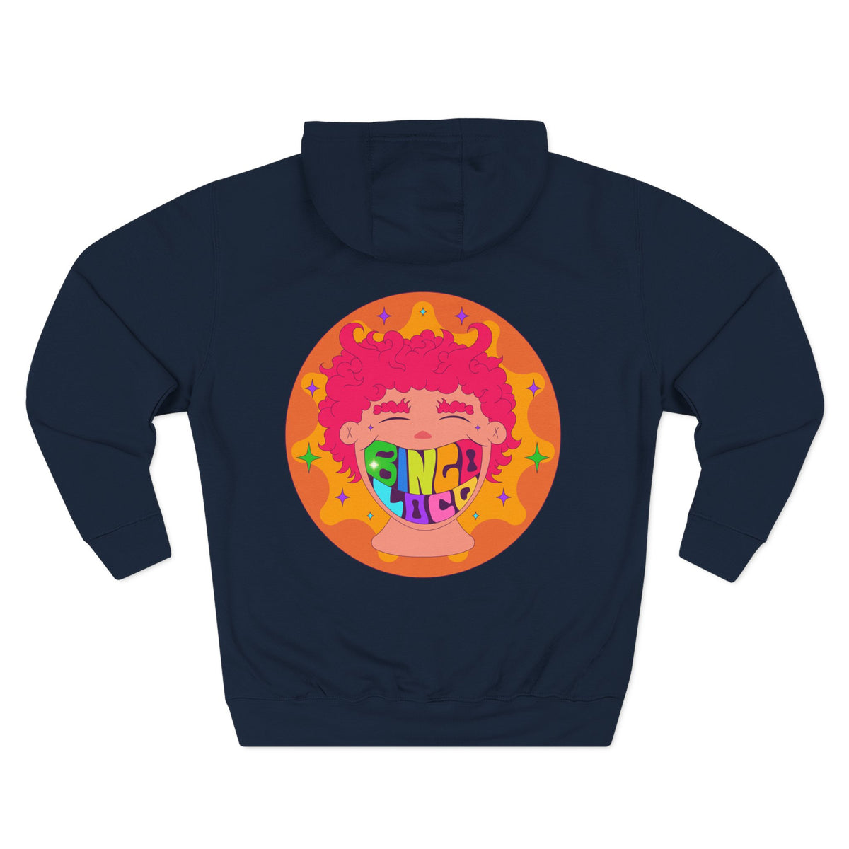 Colorful 70s Rainbow Circle Fleece Hoodie