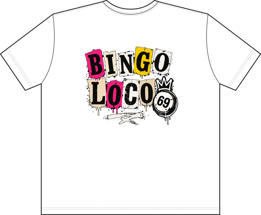 Bingo Loco Retro Street T‑Shirt — Vintage Graffiti Bingo Design