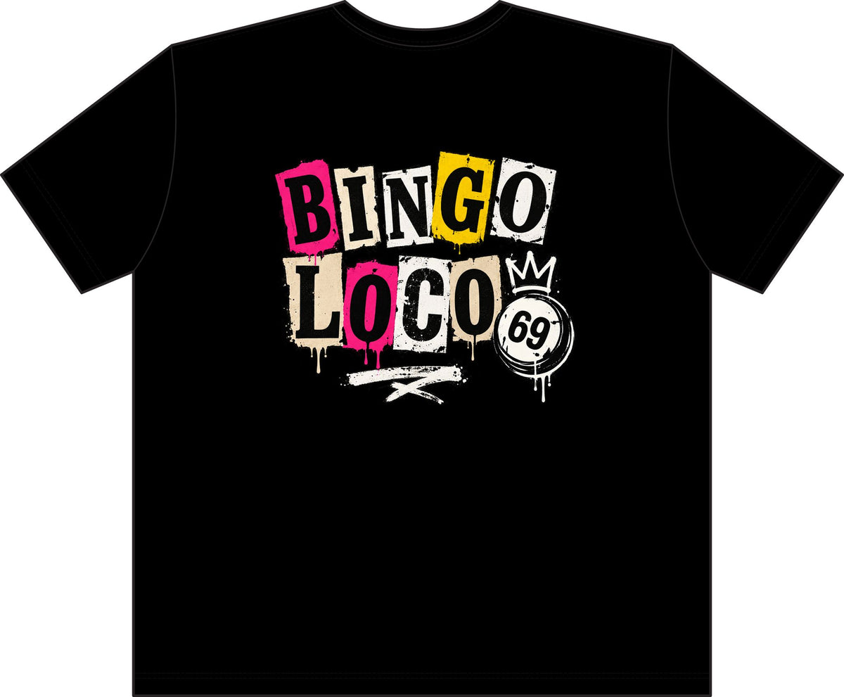 Bingo Loco Retro Street T‑Shirt — Vintage Graffiti Bingo Design