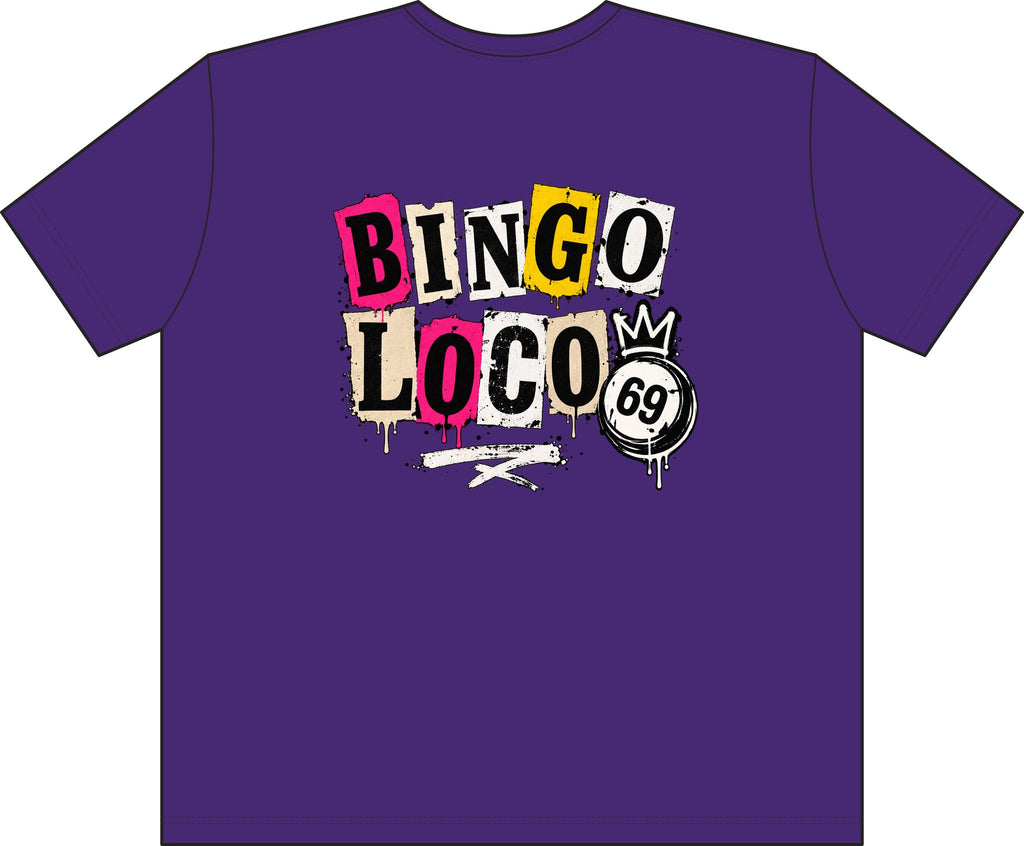 Bingo Loco Retro Street T‑Shirt — Vintage Graffiti Bingo Design