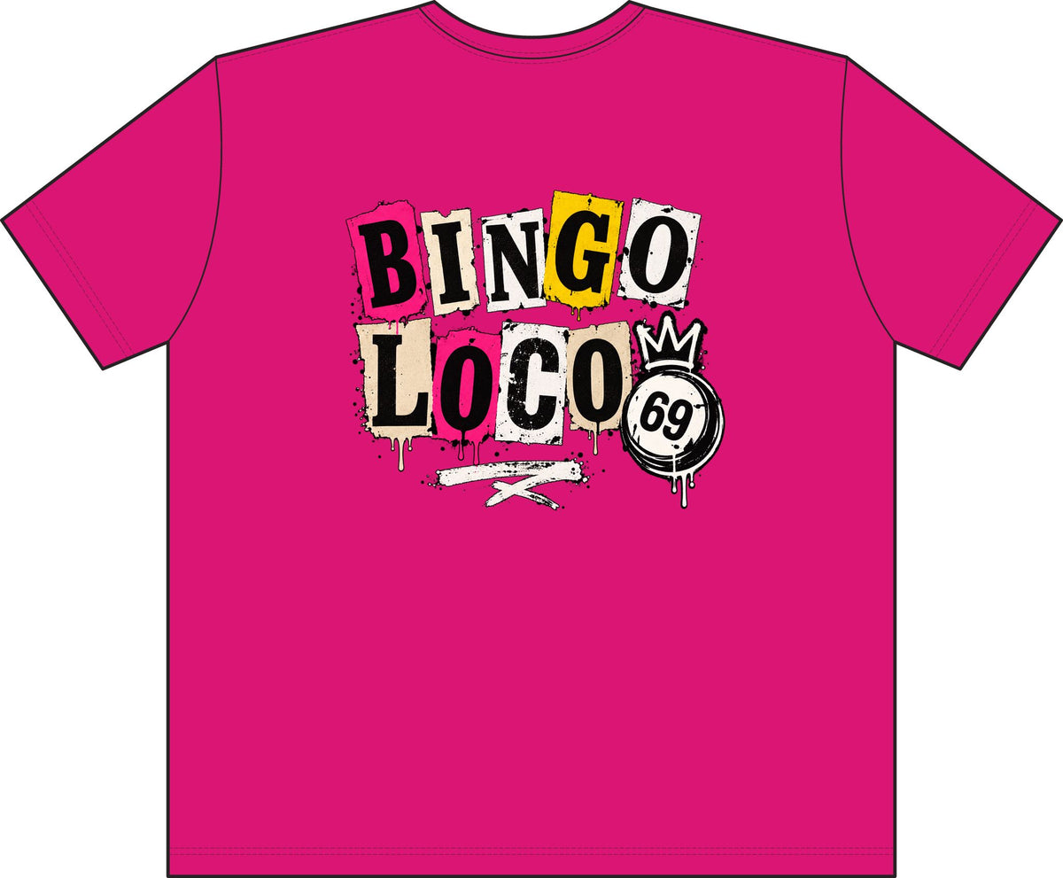 Bingo Loco Retro Street T‑Shirt — Vintage Graffiti Bingo Design