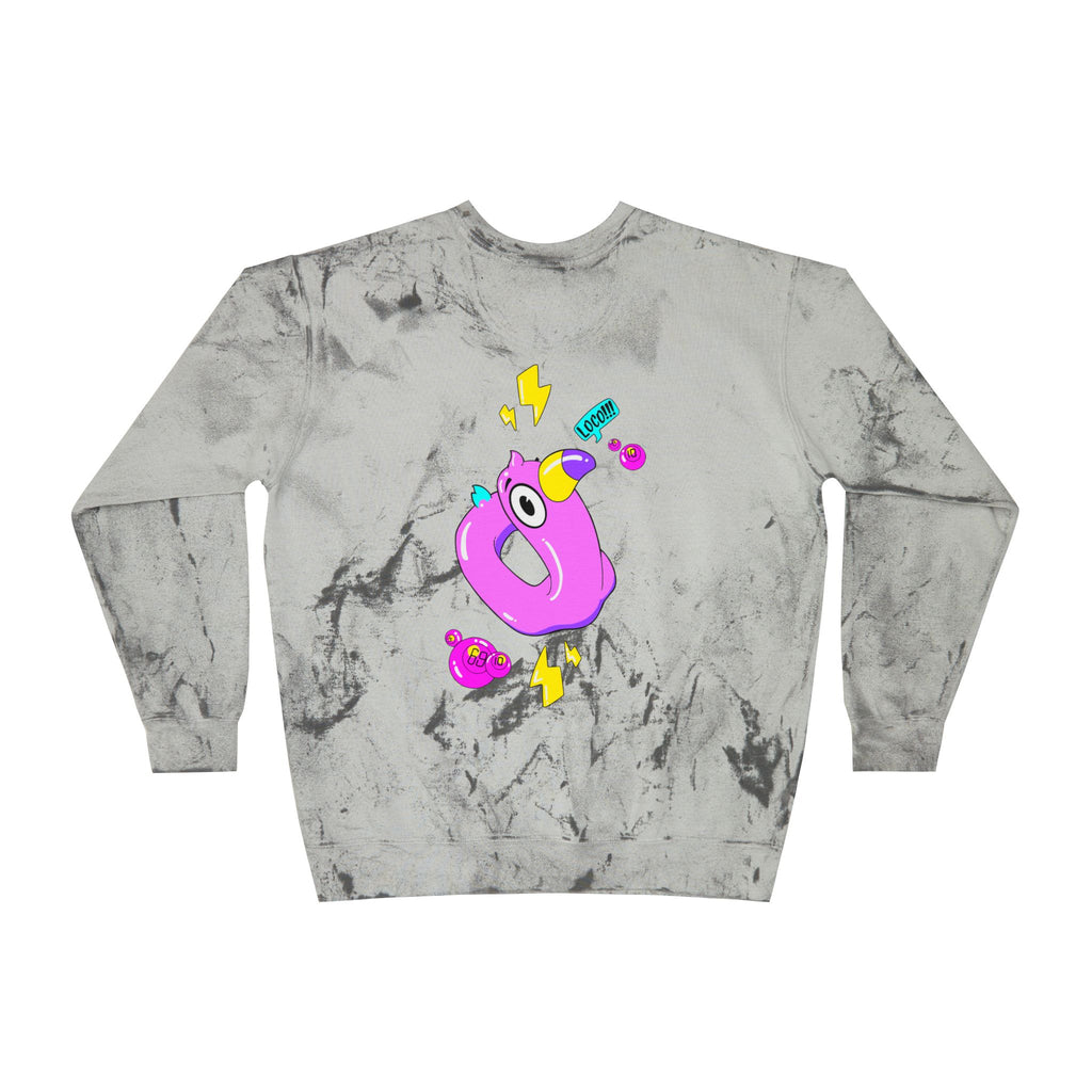 Color Blast Crewneck Sweatshirt — Flamingo Tie-Dye Design