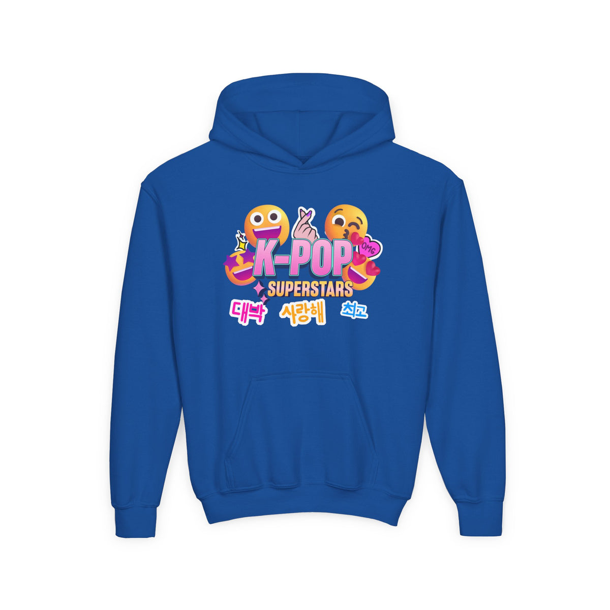K-Pop Superstars Kids Hoodie — Cute Emoji Graphic Sweatshirt