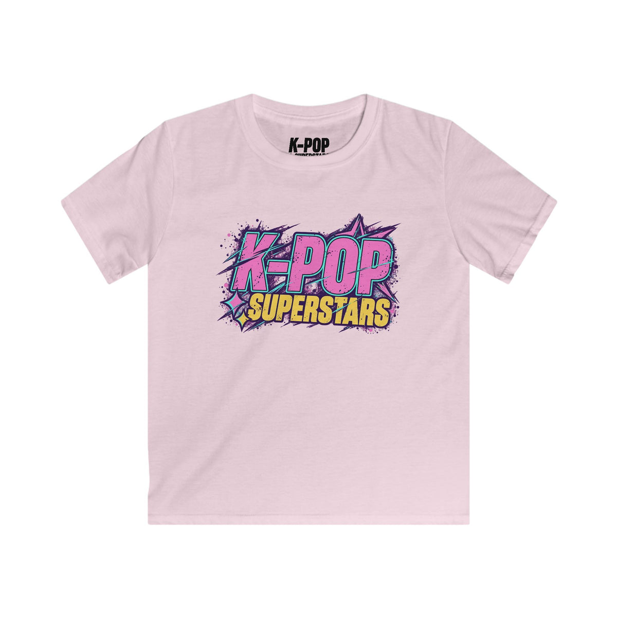 Kids Tee — "K-POP Superstars" Colorful Retro Graphic