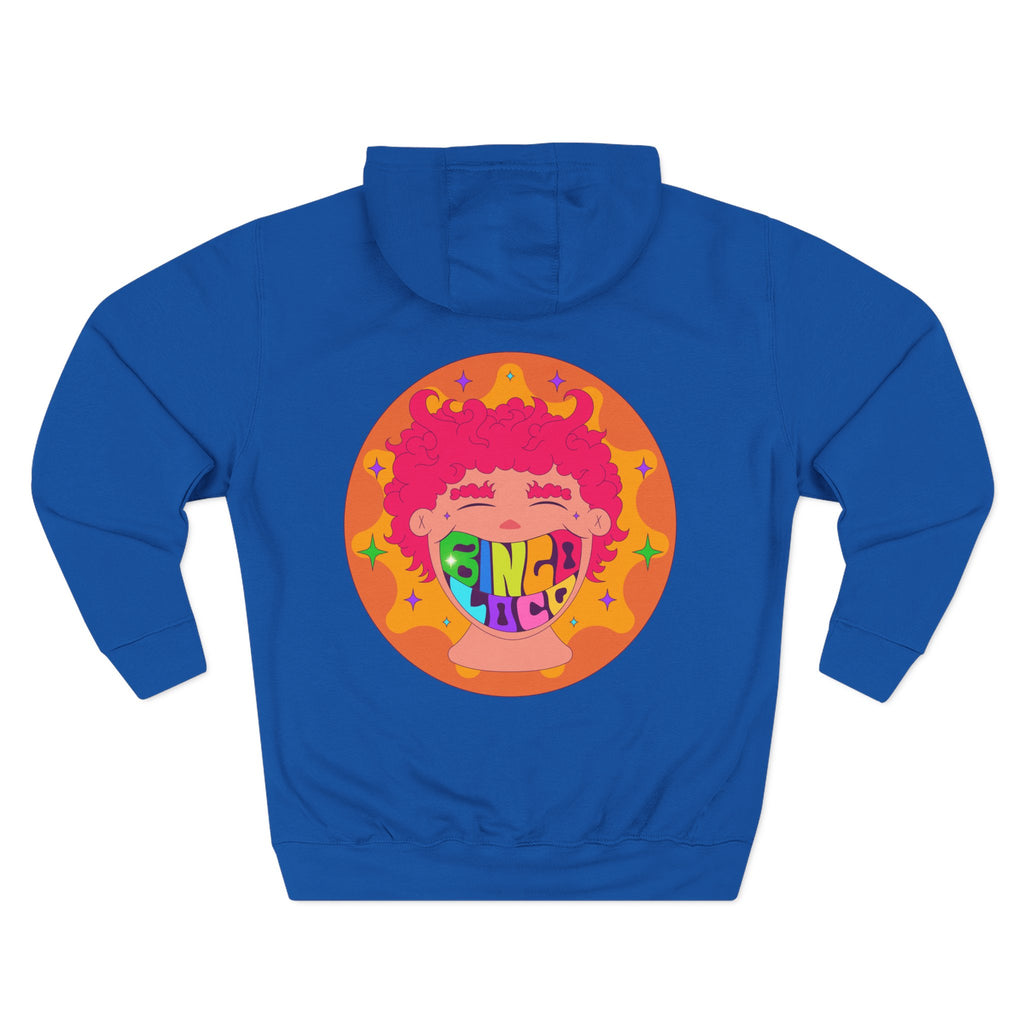 Colorful 70s Rainbow Circle Fleece Hoodie