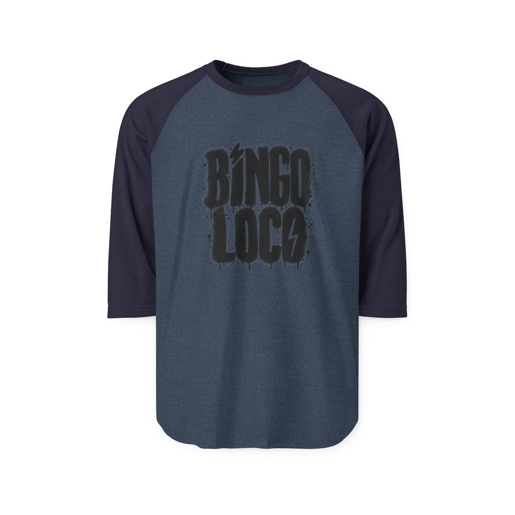 Bingo Loco Raglan Tee — Casual 3/4 Sleeve Baseball Shirt for Bingo Fans