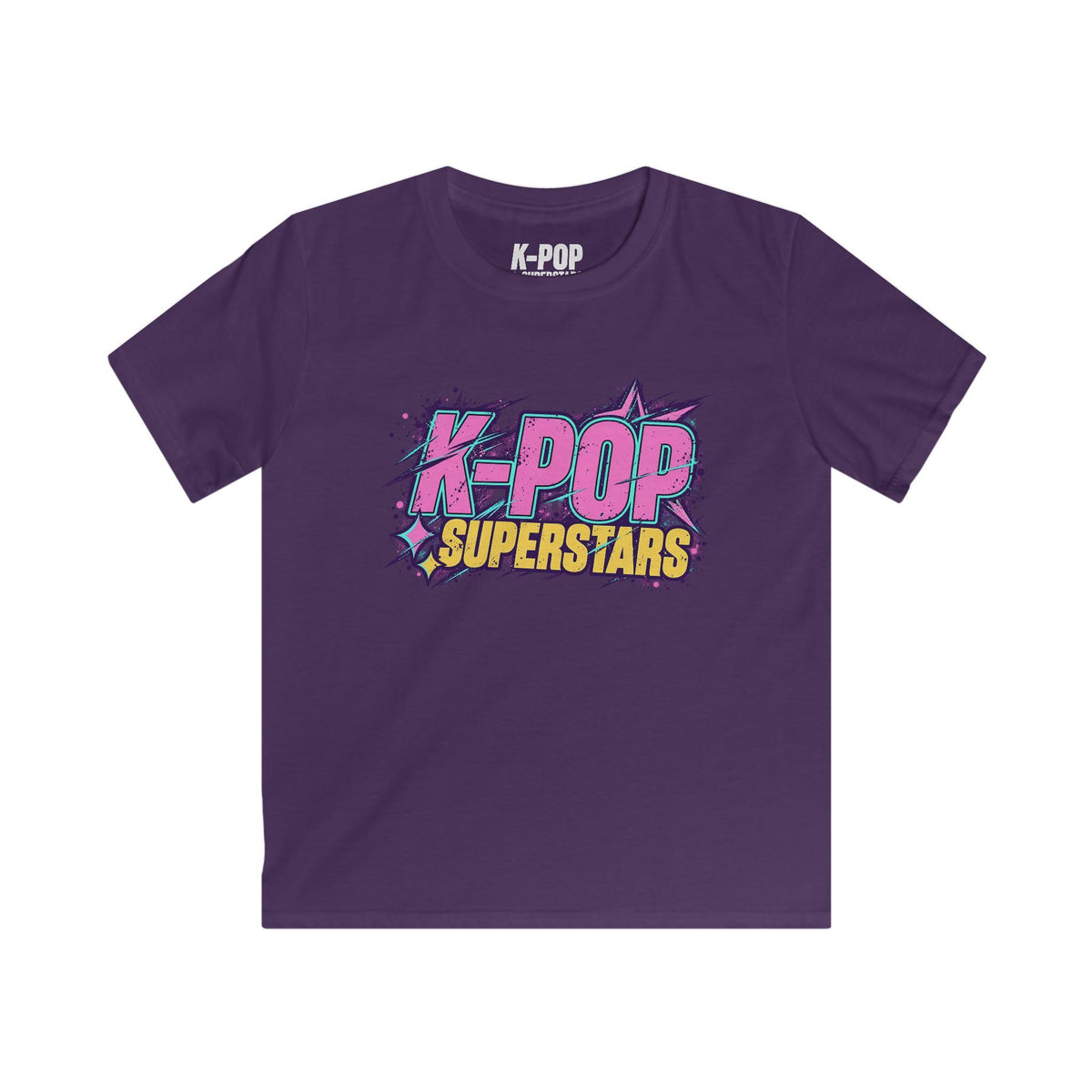 Kids Tee — "K-POP Superstars" Colorful Retro Graphic