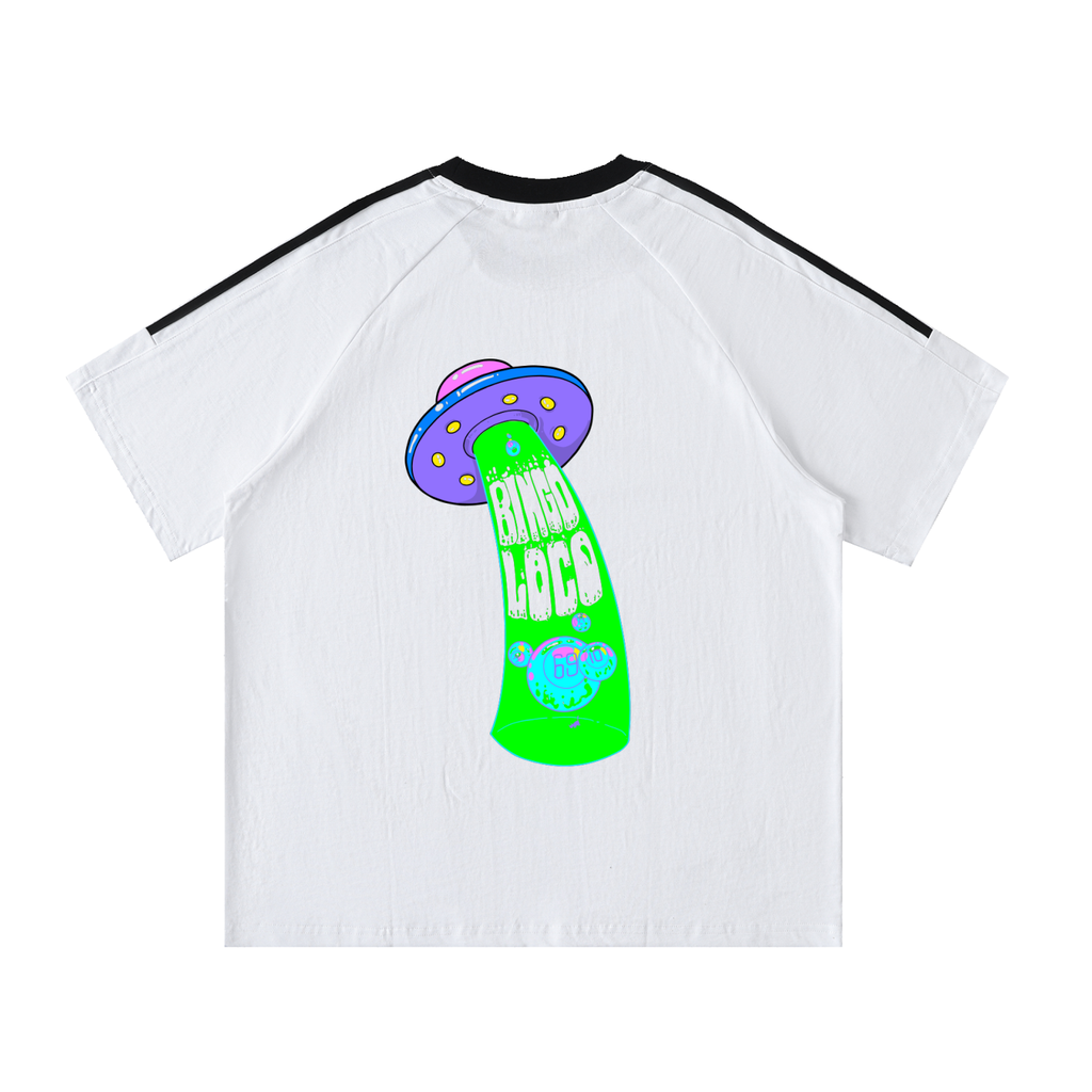 Contrast Tape Crewneck Cotton T-Shirt