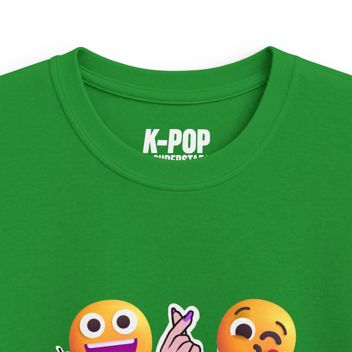 K-Pop Superstars Kids Tee — Cute Emoji & Hangul Graphic T-Shirt