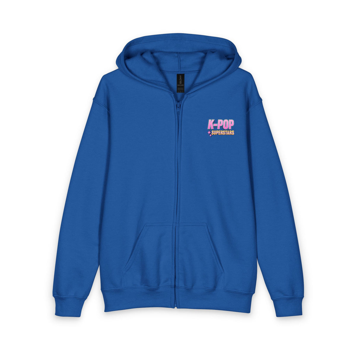 K-Pop Superstars Youth Zip Hoodie — Cute Pastel Emoji Back Design