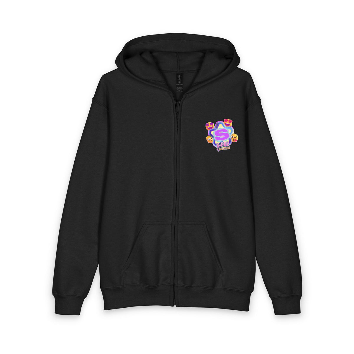 Youth Zip Hoodie with Colorful S Plush Patch