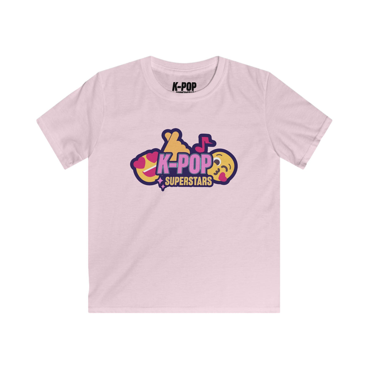Kids K-Pop Superstars T-Shirt — Cute K-Pop Emoji Graphic Tee for Children