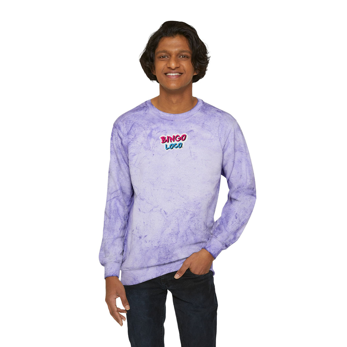 Color Blast Crewneck Sweatshirt — Flamingo Tie-Dye Design
