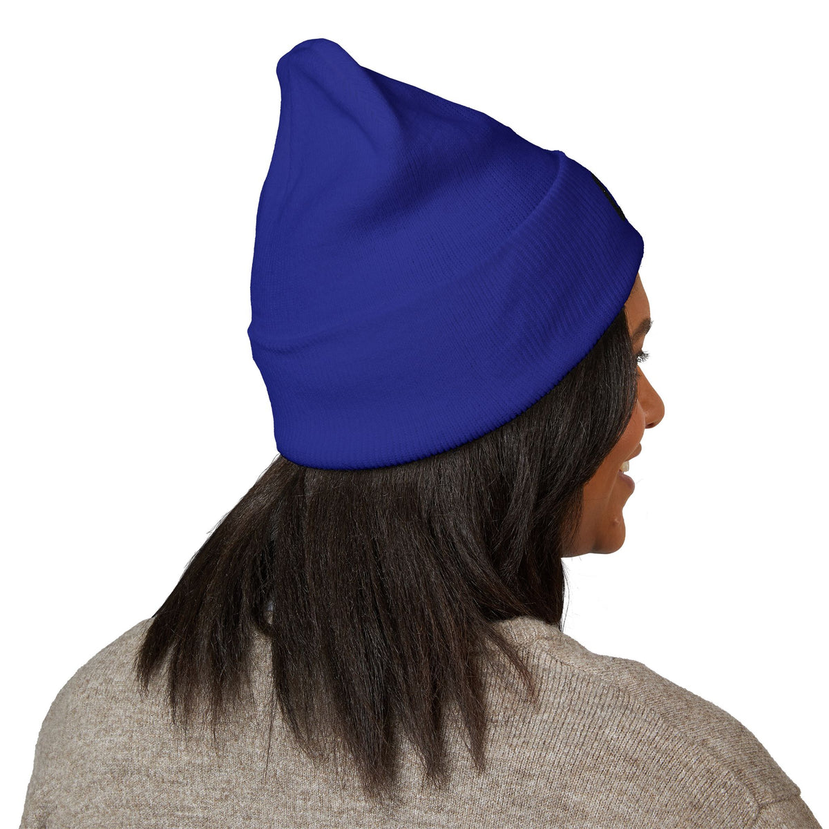 Embroidered 'LOCO' Cuffed Beanie — Classic Knit Winter Hat