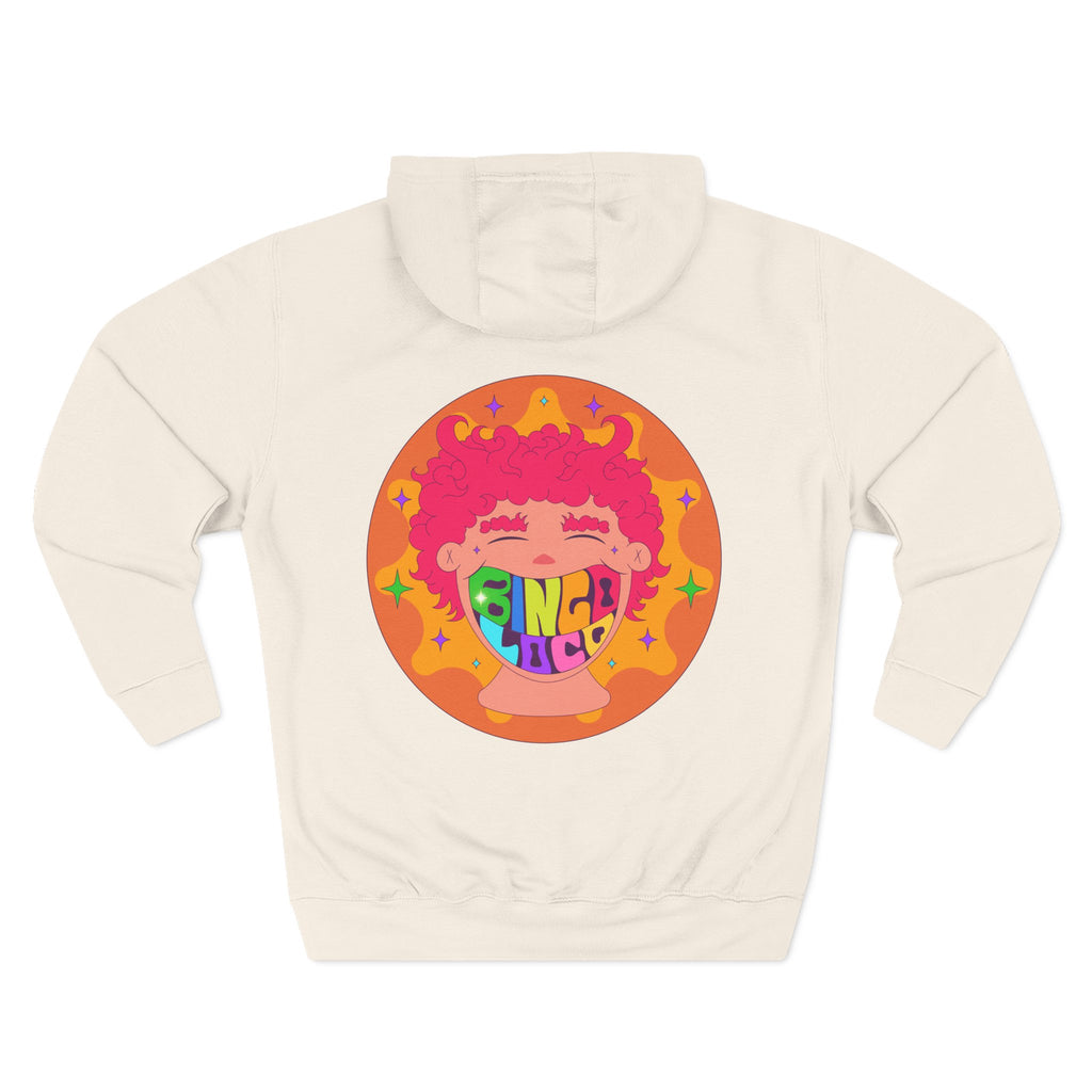 Colorful 70s Rainbow Circle Fleece Hoodie