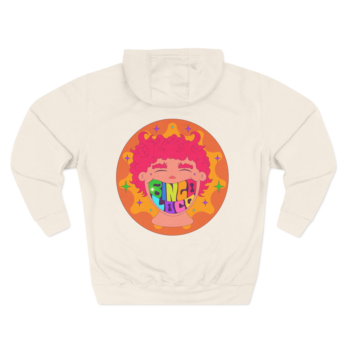 Colorful 70s Rainbow Circle Fleece Hoodie