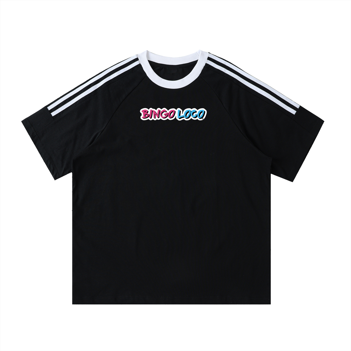 Contrast Tape Crewneck Cotton T-Shirt