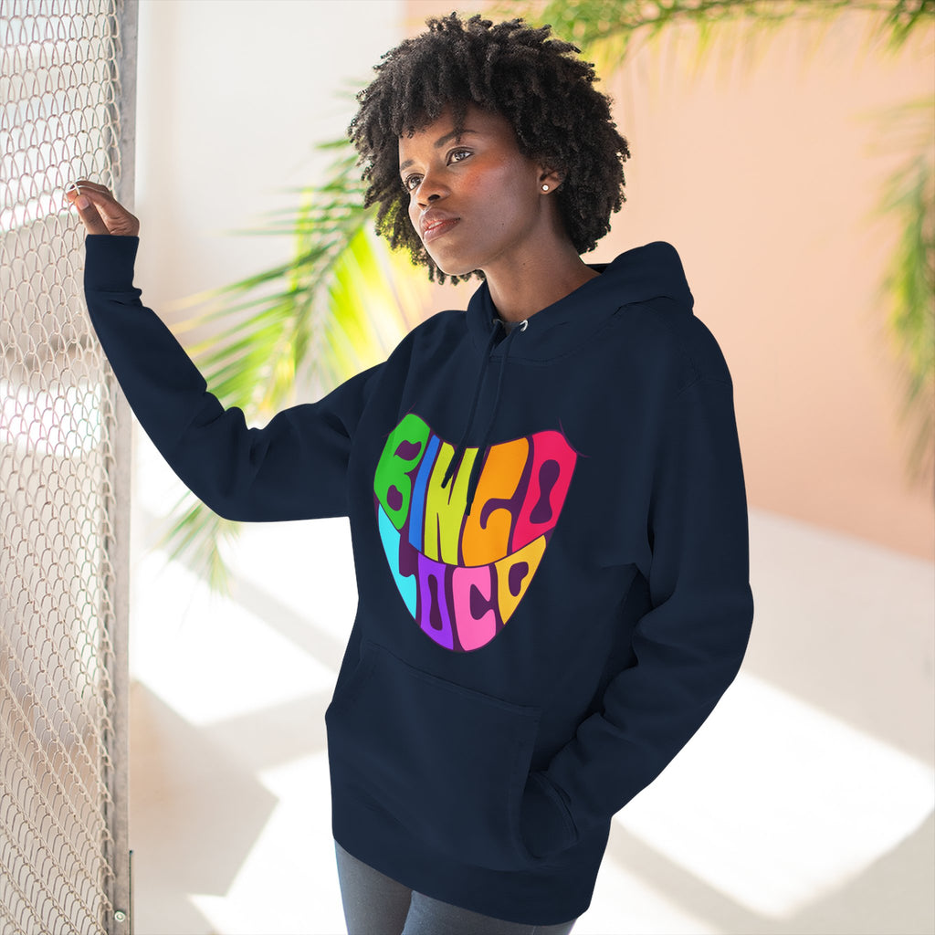 Colorful 70s Rainbow Circle Fleece Hoodie