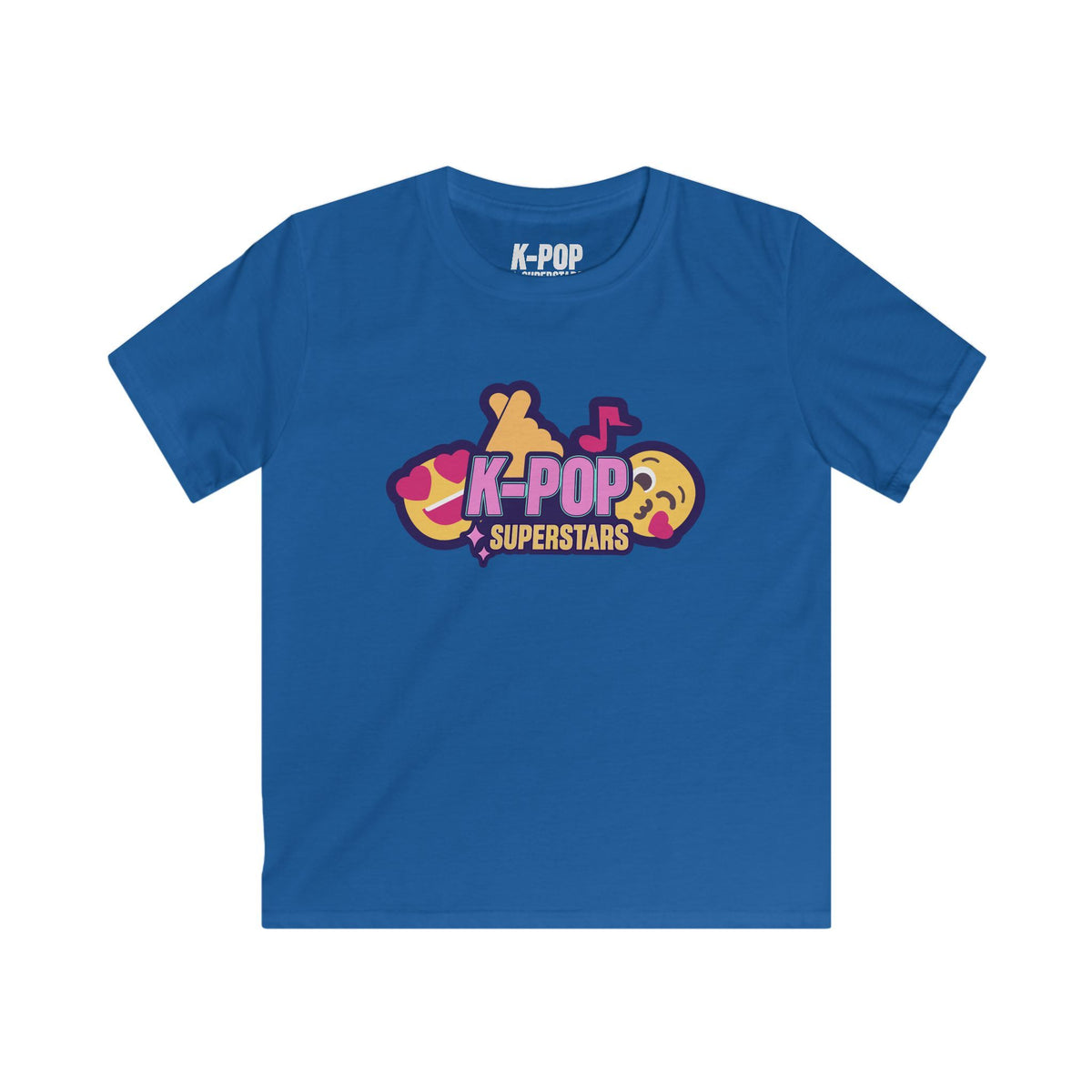 Kids K-Pop Superstars T-Shirt — Cute K-Pop Emoji Graphic Tee for Children